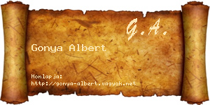 Gonya Albert névjegykártya